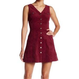 Hyfve Button Up Suedette Dress Sleeveless